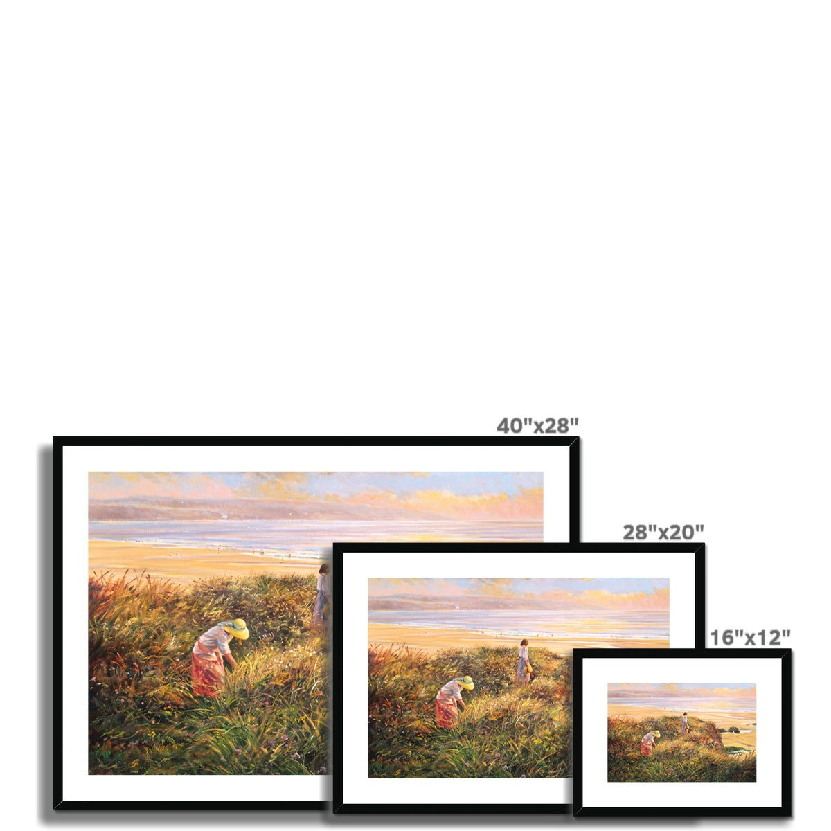 'Evening on the Cliffs' by Ted Dyer. Framed Open Edition Coastal Cornish Fine Art Print.