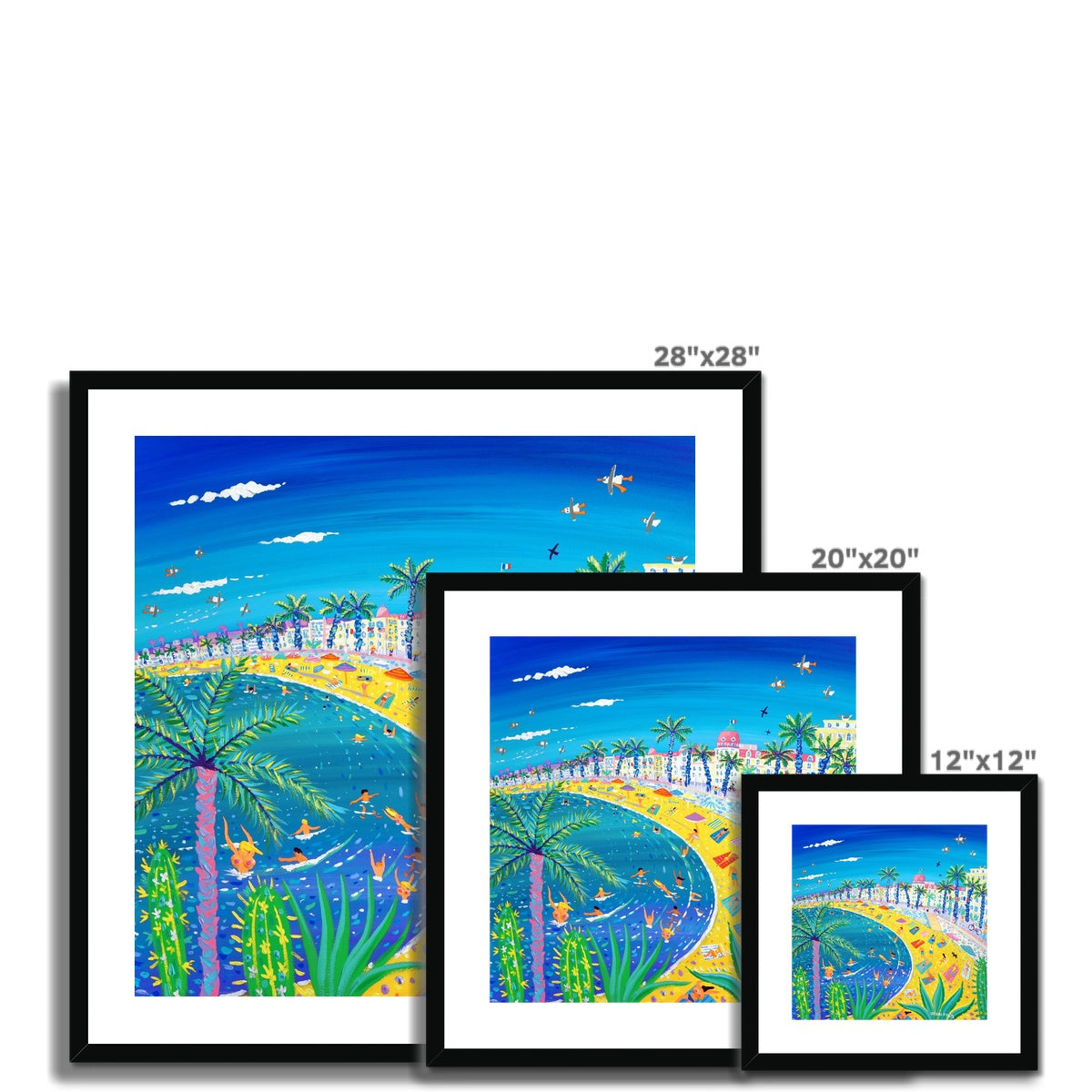 John Dyer Framed Open Edition French Art Print. 'Sexy Curves, Nice, France'. Hotel Negresco, Promenade des Anglais