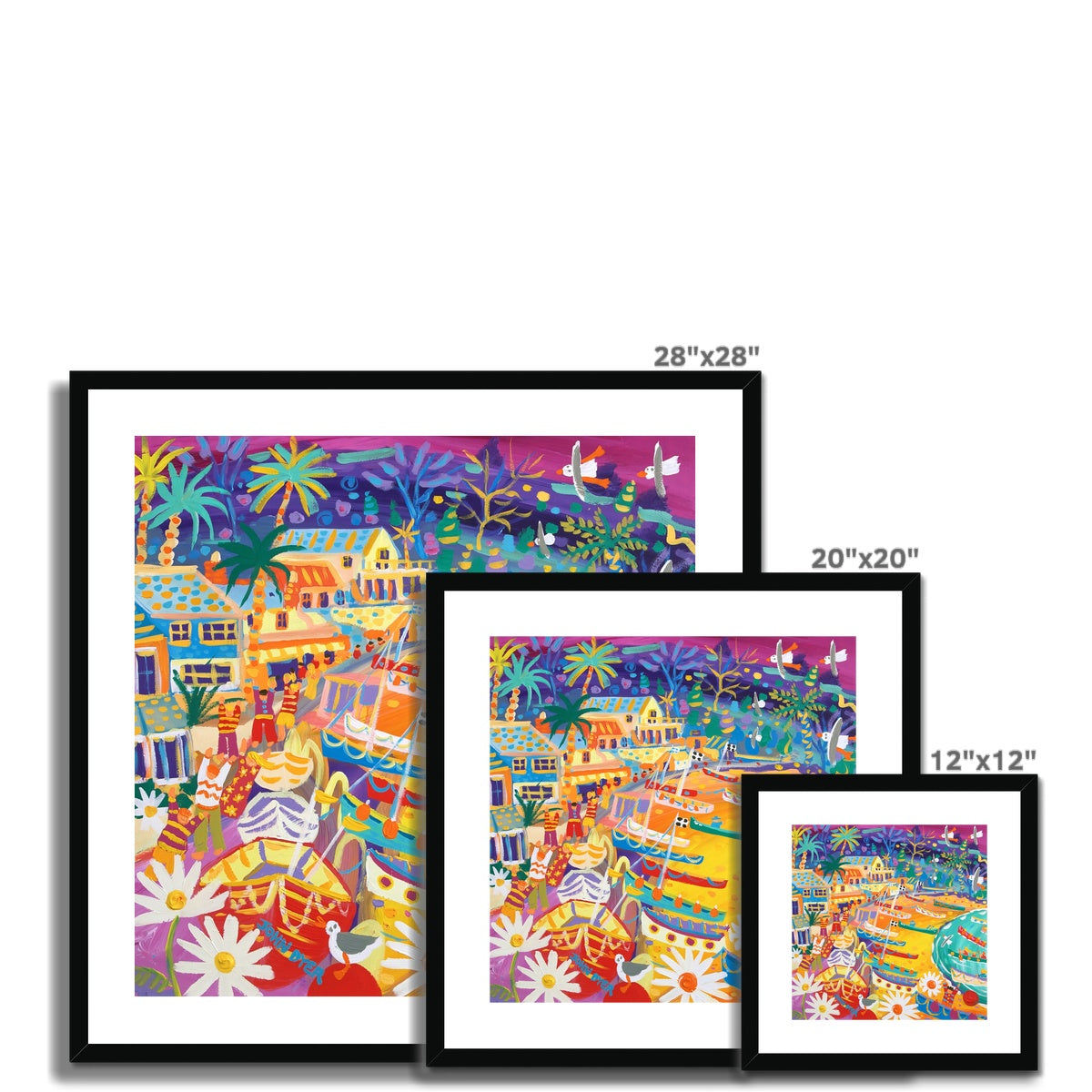 John Dyer Framed Open Edition Cornish Art Print. 'Tropical Colours Helford Passage, Cornwall'.