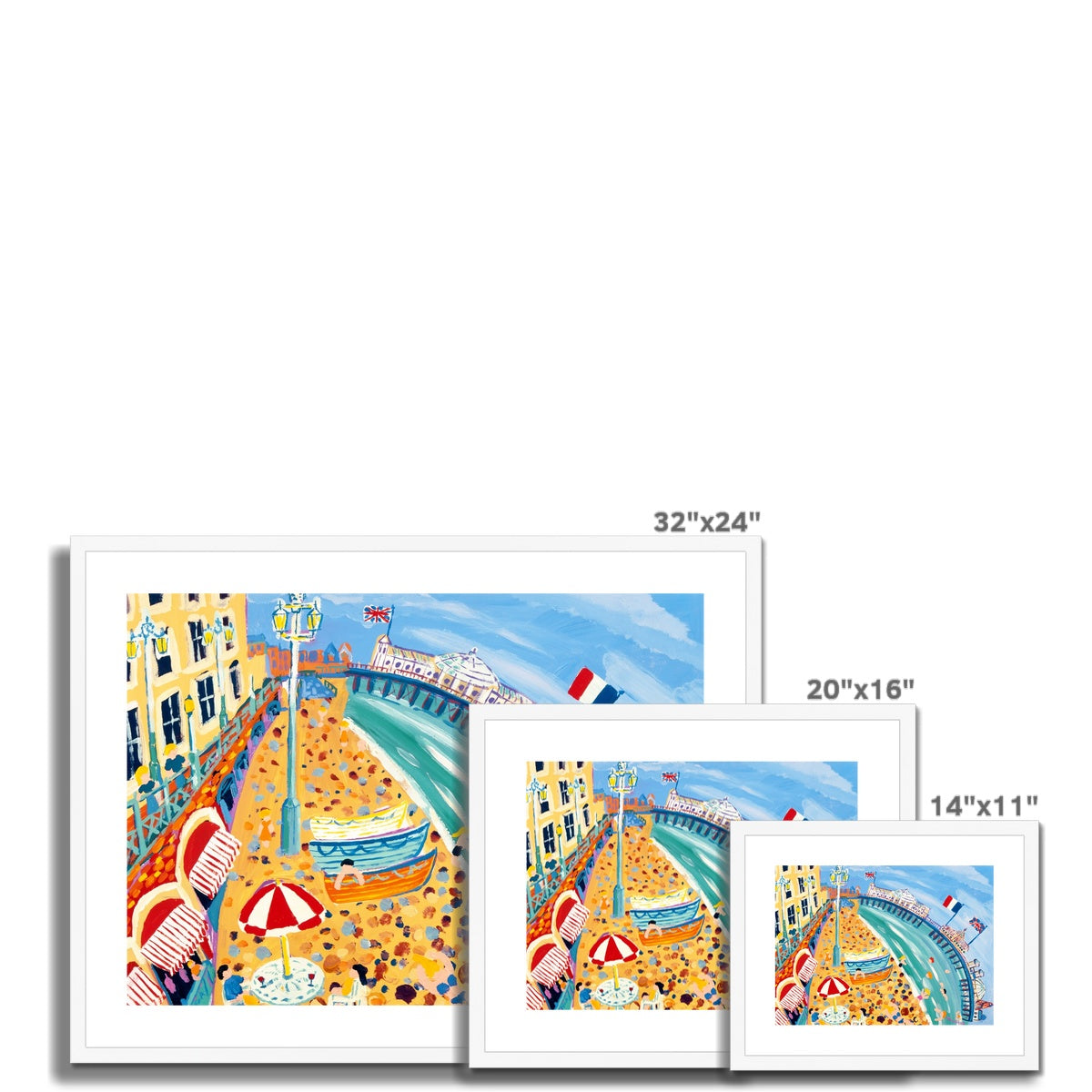 John Dyer Framed Open Edition Seaside Art Print. 'Flags on the Palace Pier, Brighton'