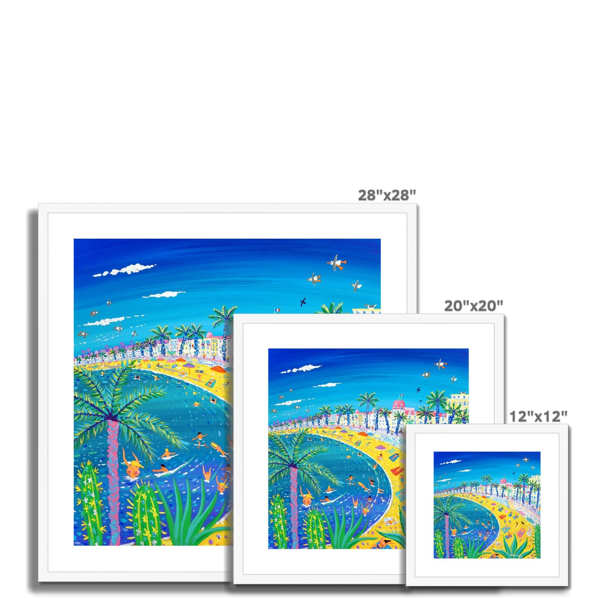 John Dyer Framed Open Edition French Art Print. 'Sexy Curves, Nice, France'. Hotel Negresco, Promenade des Anglais