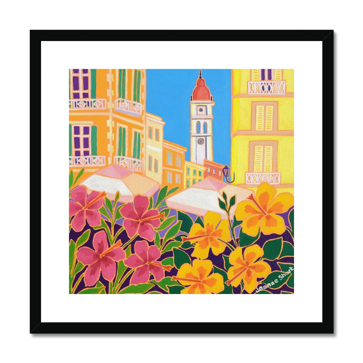 Joanne Short Greece Artwork. Framed Open Edition Art Print. &#39;Warm Colours, Saint Spyridon, Corfu Town Greece&#39; Greek Art Gallery