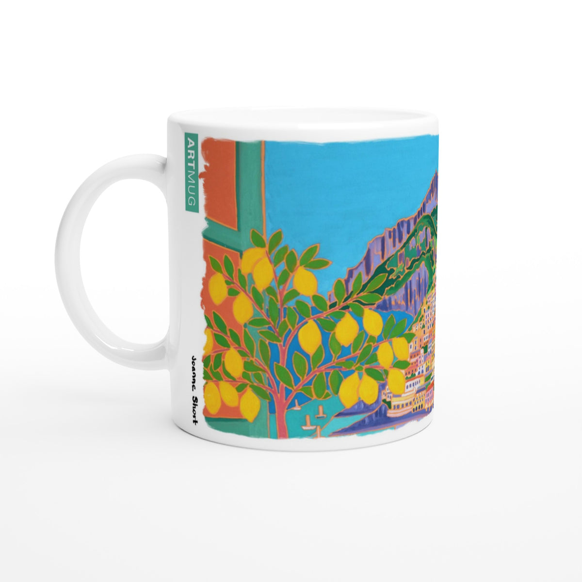 Joanne Short Ceramic Art Mug. Positano Lemons, Amalfi Coast, Italy