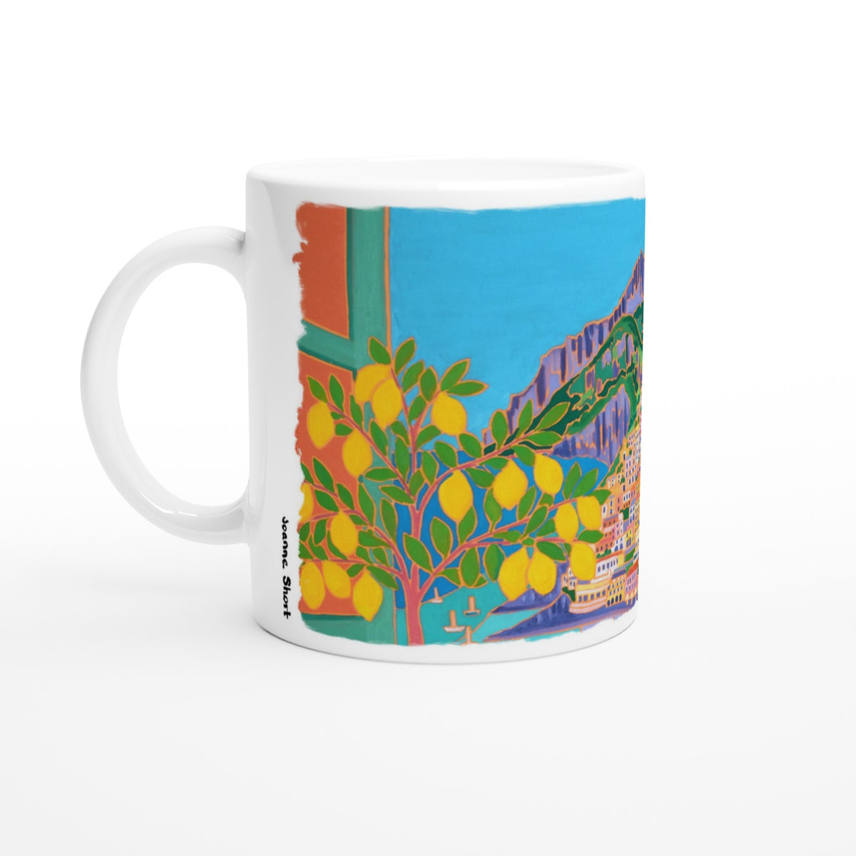 Joanne Short Ceramic Art Mug. Positano Lemons, Amalfi Coast, Italy