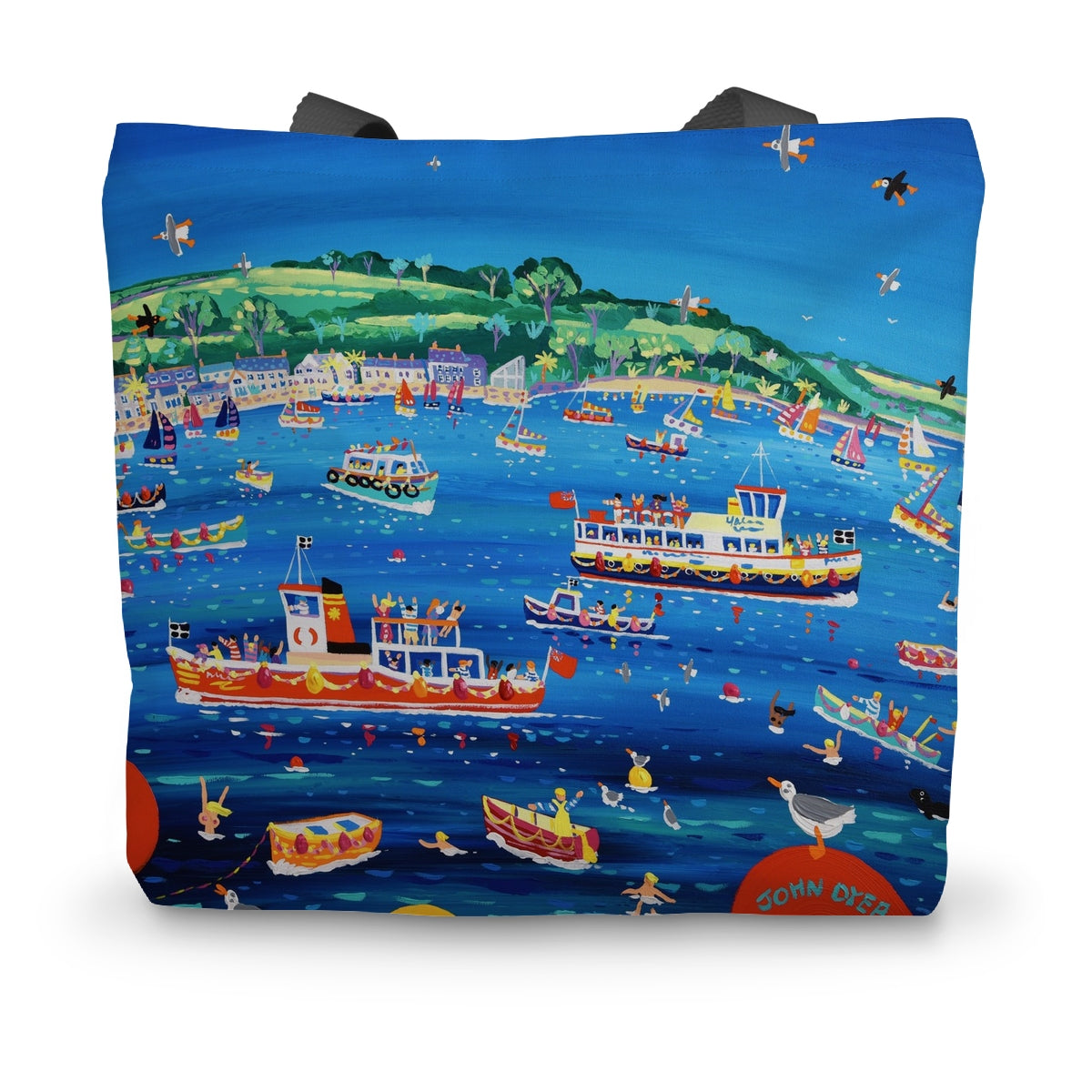 Blue sky and Ferry Boats, Greenbank, Falmouth by John Dyer Canvas Tote Bag