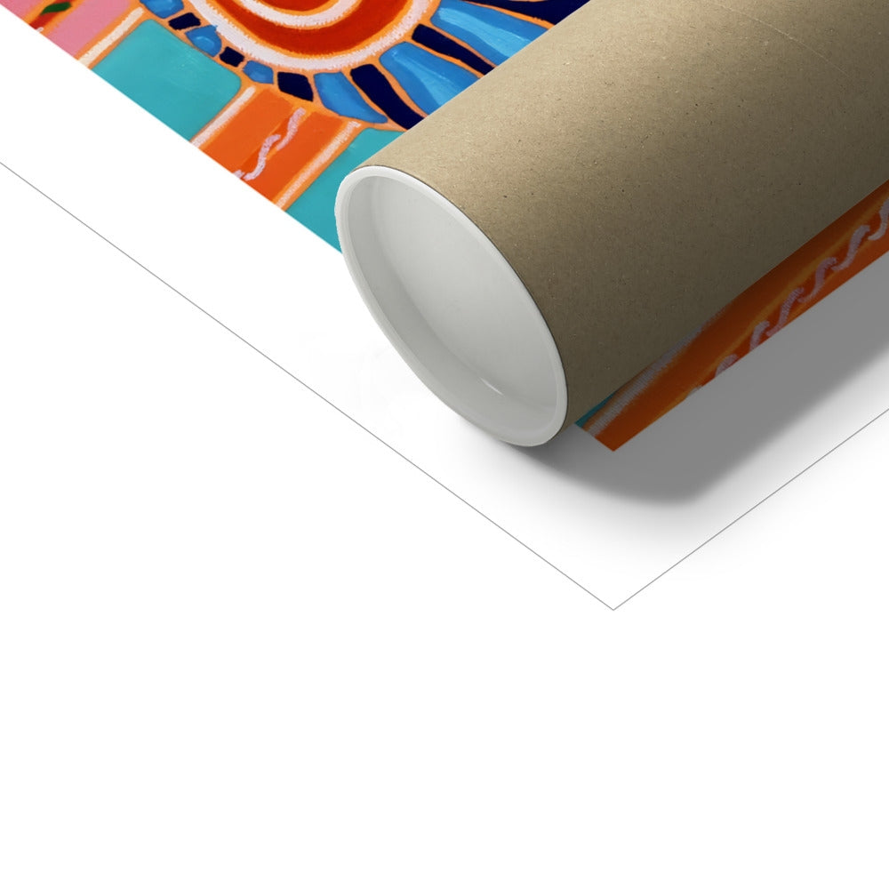 Joanne Short Open Edition Cornish Art Print. 'Fiesta of Flowers in Mexican Vases'. Cornwall Art Gallery. Fowey