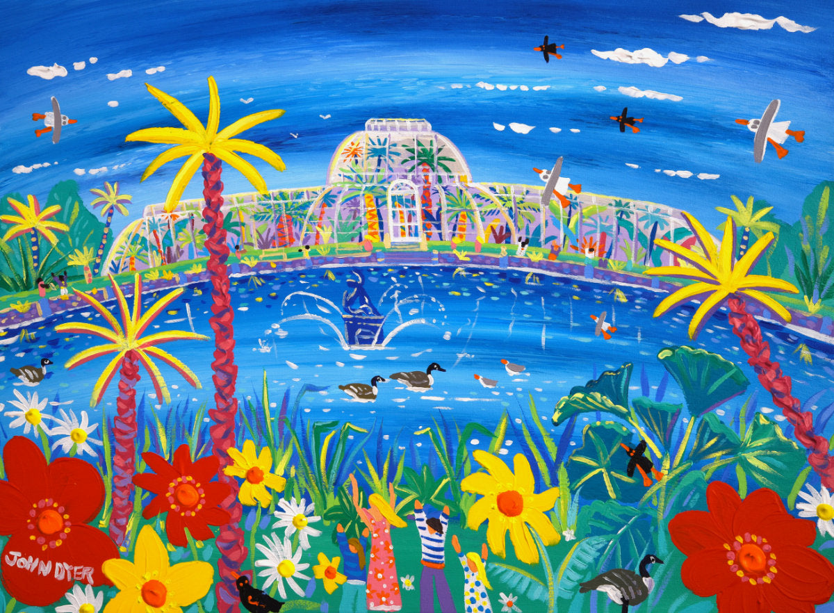 'A Feast of Flowers, Kew Gardens', 18x24 inches acrylic on canvas. London Garden Painting by British Artist John Dyer.