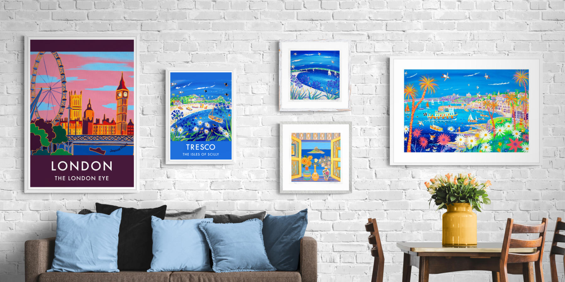 fine art prints and posters displayed in a contemporary setting