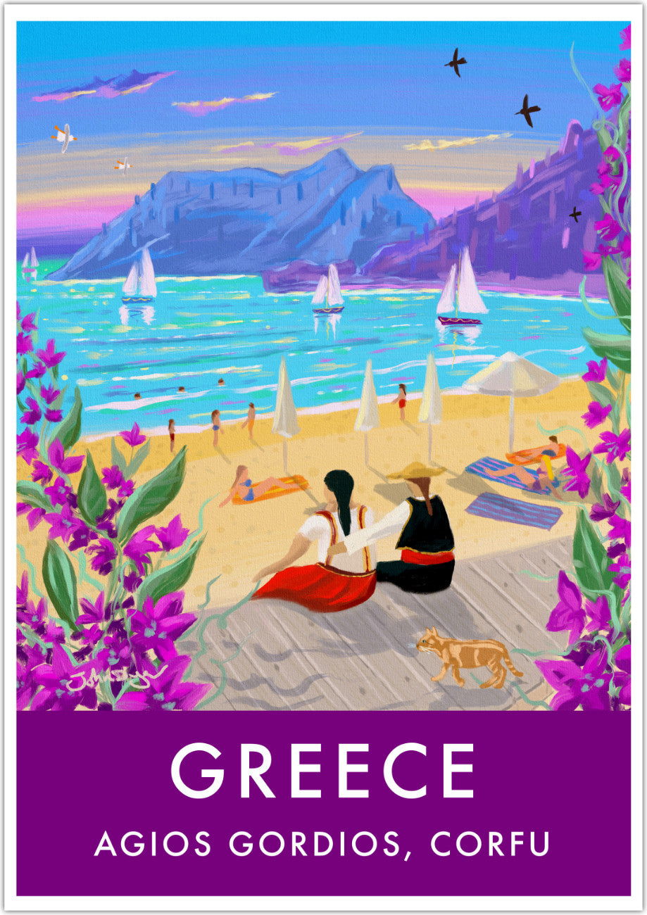 Greece Artwork Wall Art Poster Print by John Dyer. After the Dance, Agios Gordios, Corfu, Greece