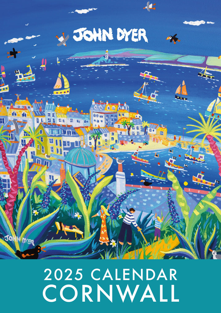 Calendar 2025. Cornwall Art Calendar by Cornish Artist John Dyer. UK Dates &amp; Holidays