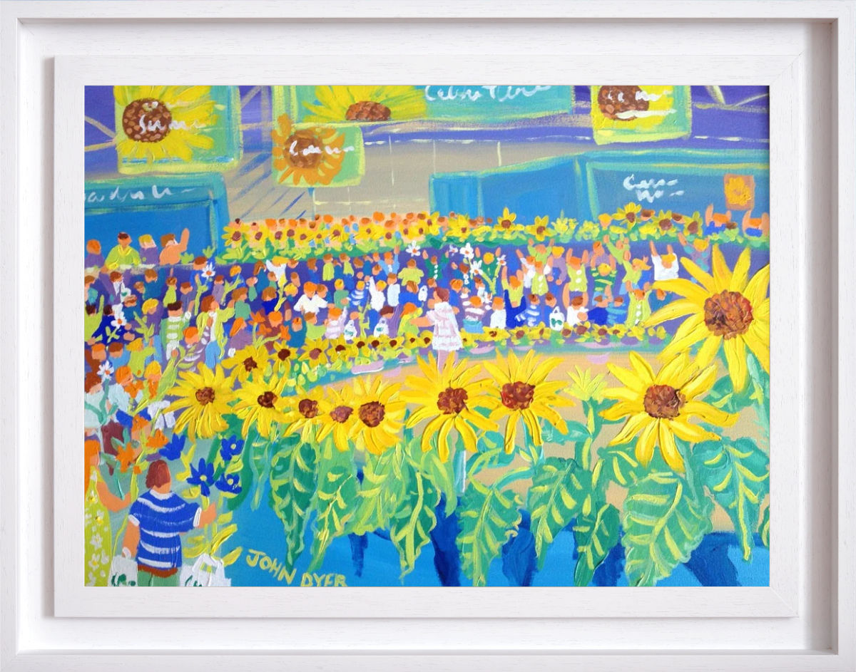 Original Sunflower Painting by John Dyer. 'Chatting with Alan Titchmarsh'. BBC Gardeners' World Live. John Dyer