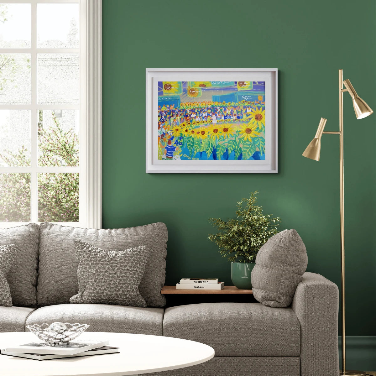 Original Sunflower Painting by John Dyer. 'Chatting with Alan Titchmarsh'. BBC Gardeners' World Live.