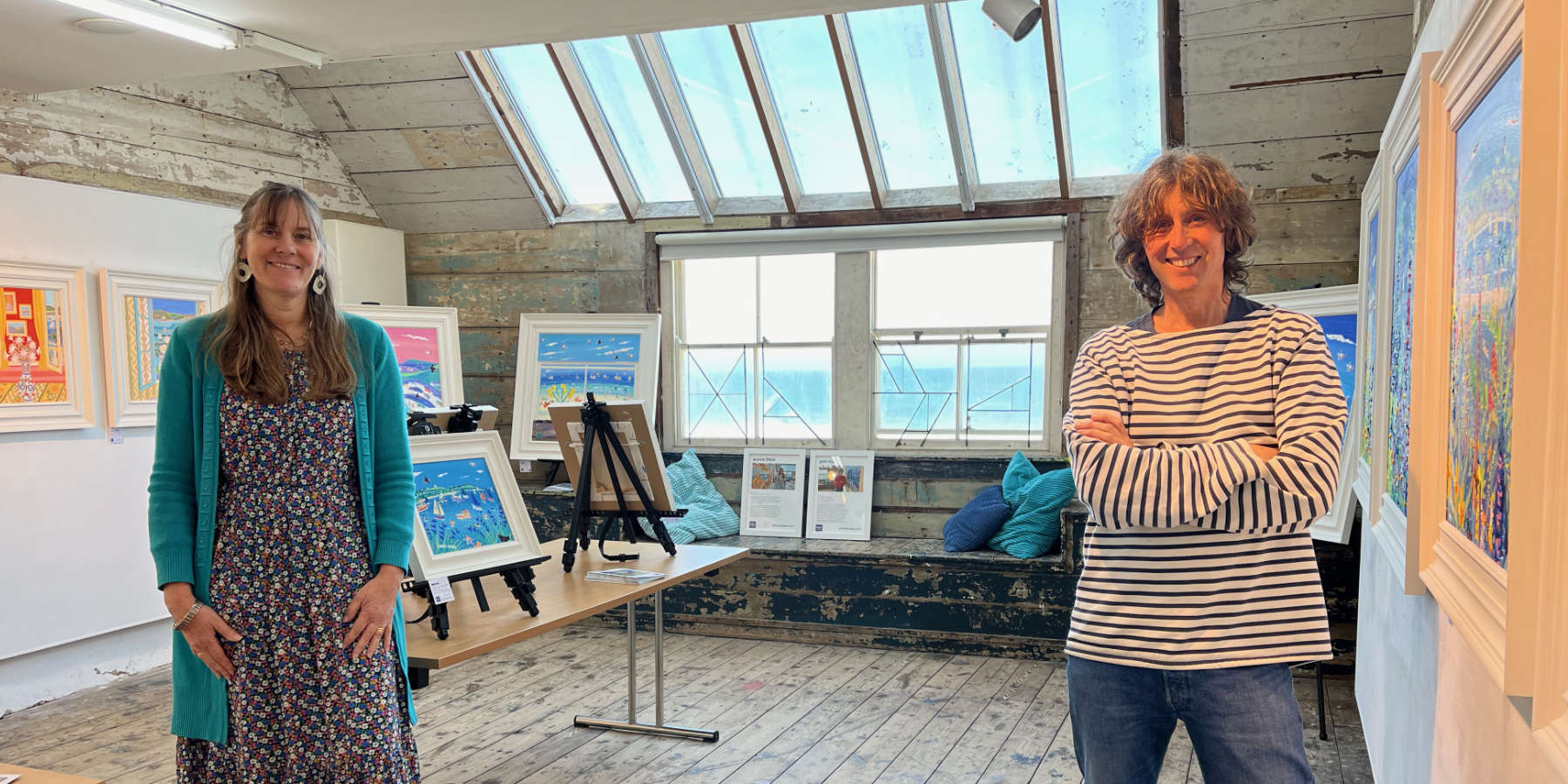 Artists Joanne Short and John Dyer in the Porthmeor Studios in St Ives, Cornwall