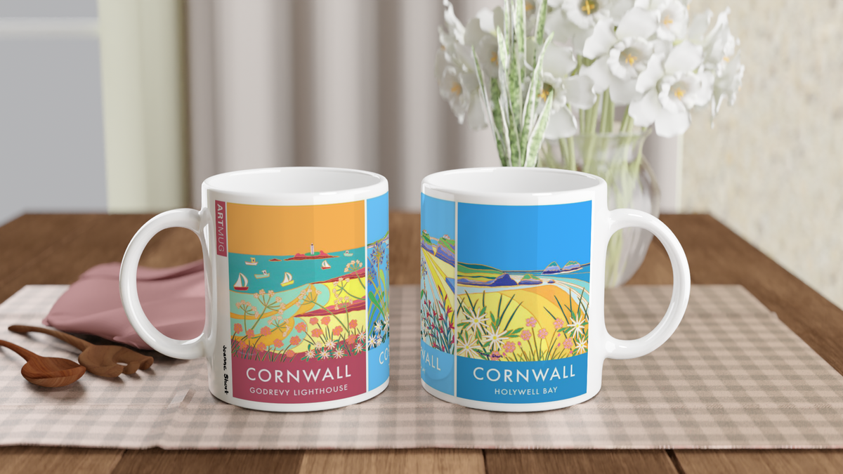Cornish Destinations Ceramic Art Mug Bundle Set by Joanne Short