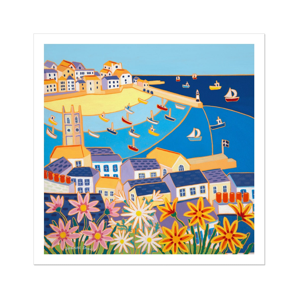 Joanne Short Open Edition Cornish Art Print. 'Cornish Summer, St Ives'. Cornwall Art Gallery
