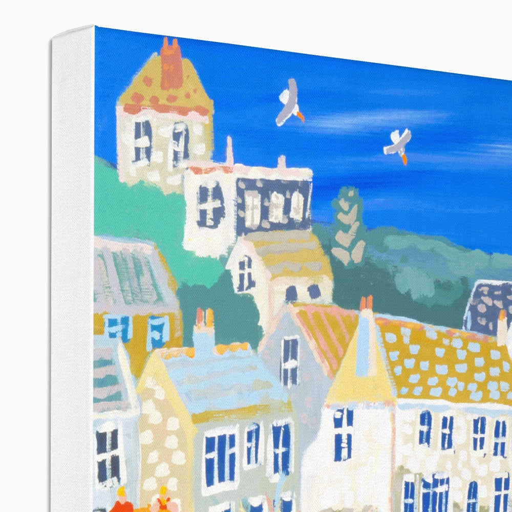 Unloading the Catch, Coverack. Canvas Art Print by John Dyer