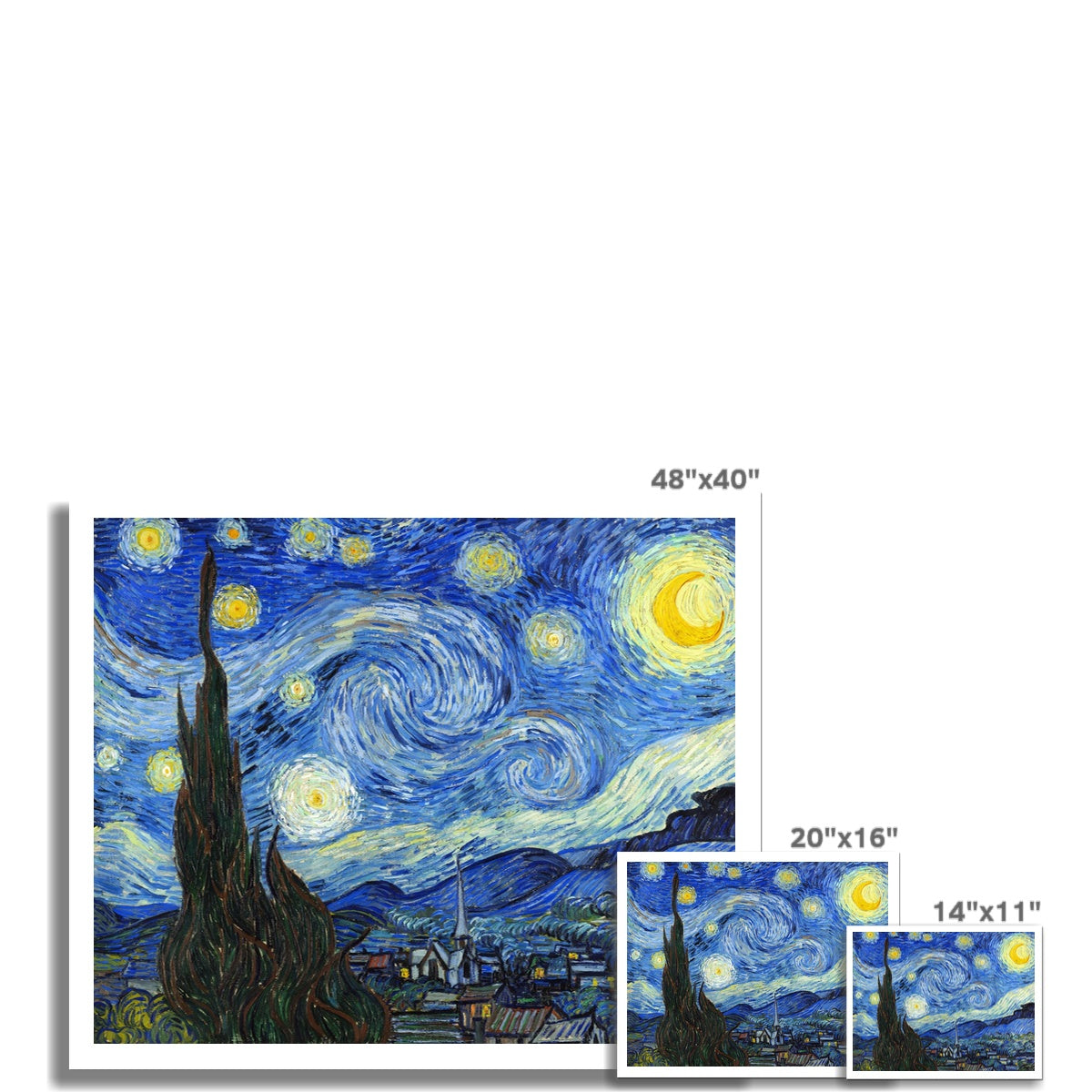 &#39;Starry Night&#39; by Vincent Van Gogh. Open Edition Fine Art Print. Art Gallery Historic Art
