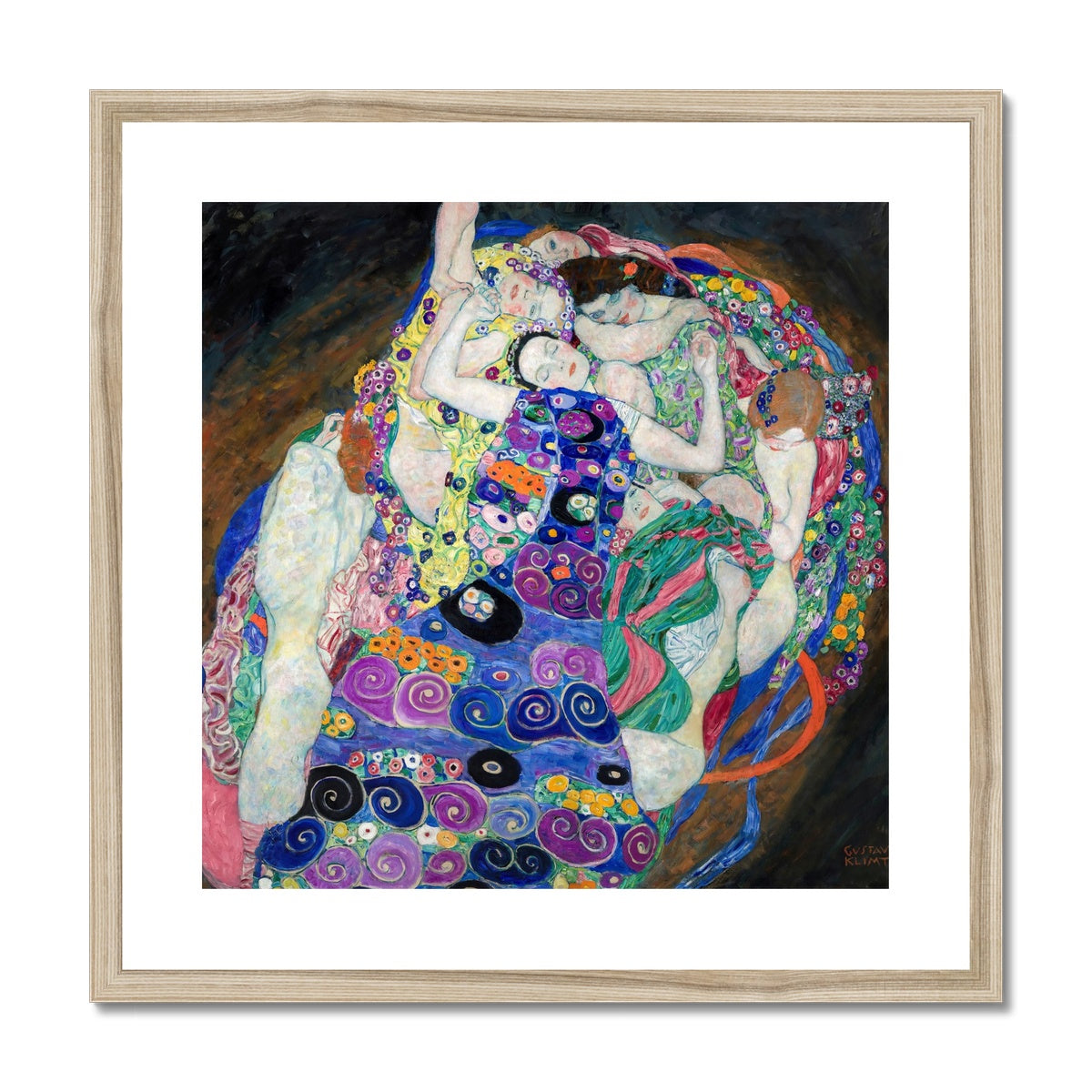 Gustav Klimt Framed Open Edition Art Print. &#39;The Maiden&#39;. Art Gallery Historic Art