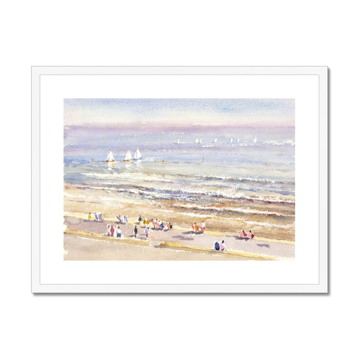 Ted Dyer Framed Open Edition Cornish Fine Art Print. 'After the Race'. Cornwall Art Gallery