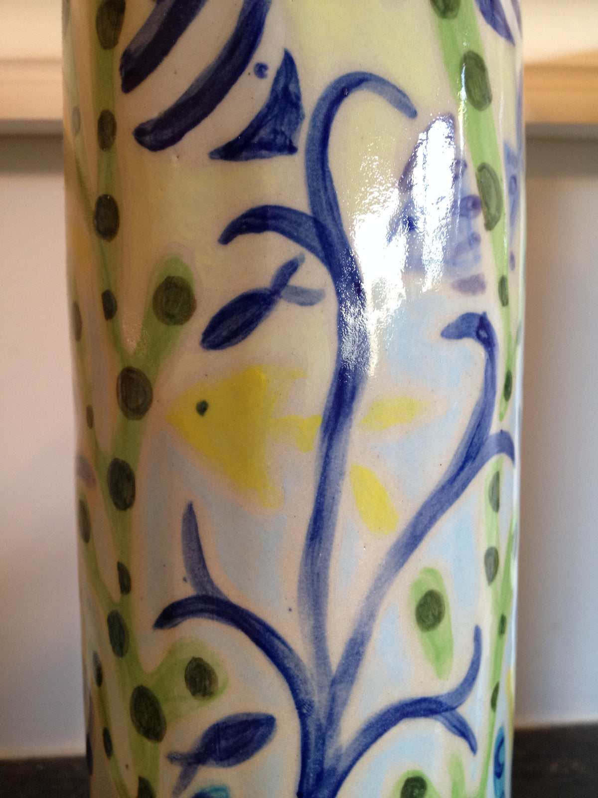 Joanne Short Ceramic Vase from Cornwall. Cornish Fish and Seaweed