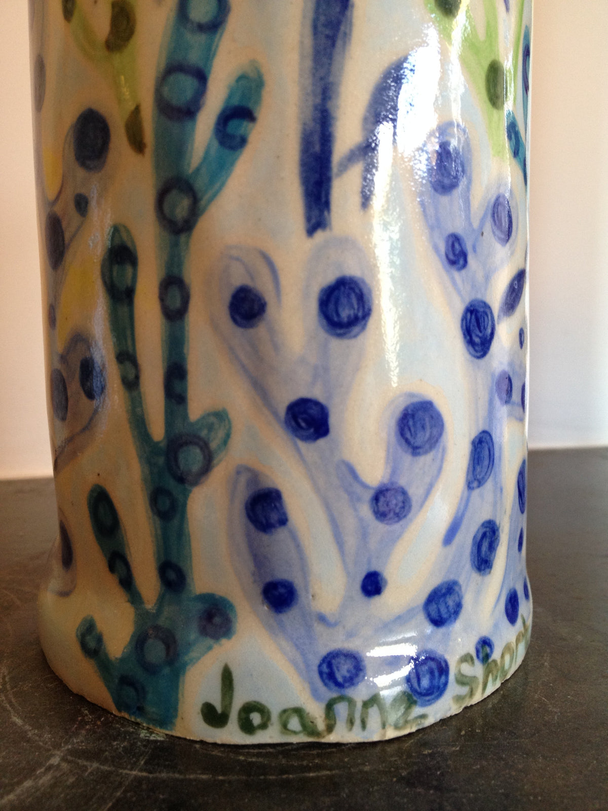Joanne Short Ceramic Vase from Cornwall. Cornish Fish and Seaweed