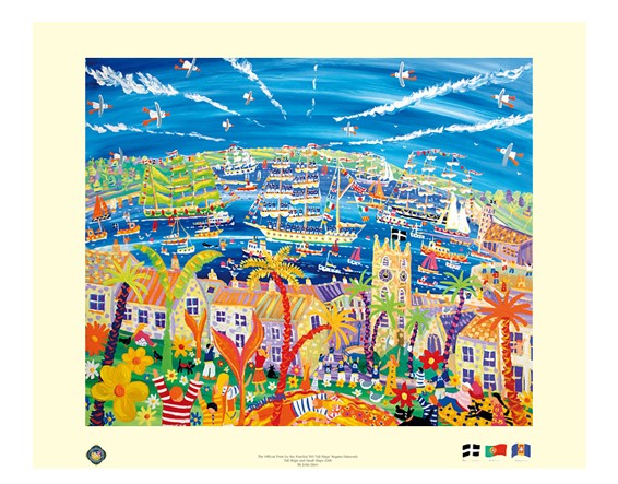 Official Limited Edition Print for Tall Ships Regatta by John Dyer. &#39;Tall Ships and Small Ships 2008 Falmouth&#39;. Cornwall Art Gallery Print