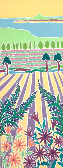 Original painting by Joanne Short. Summer Landscape, Tresco, Isles of Scilly.