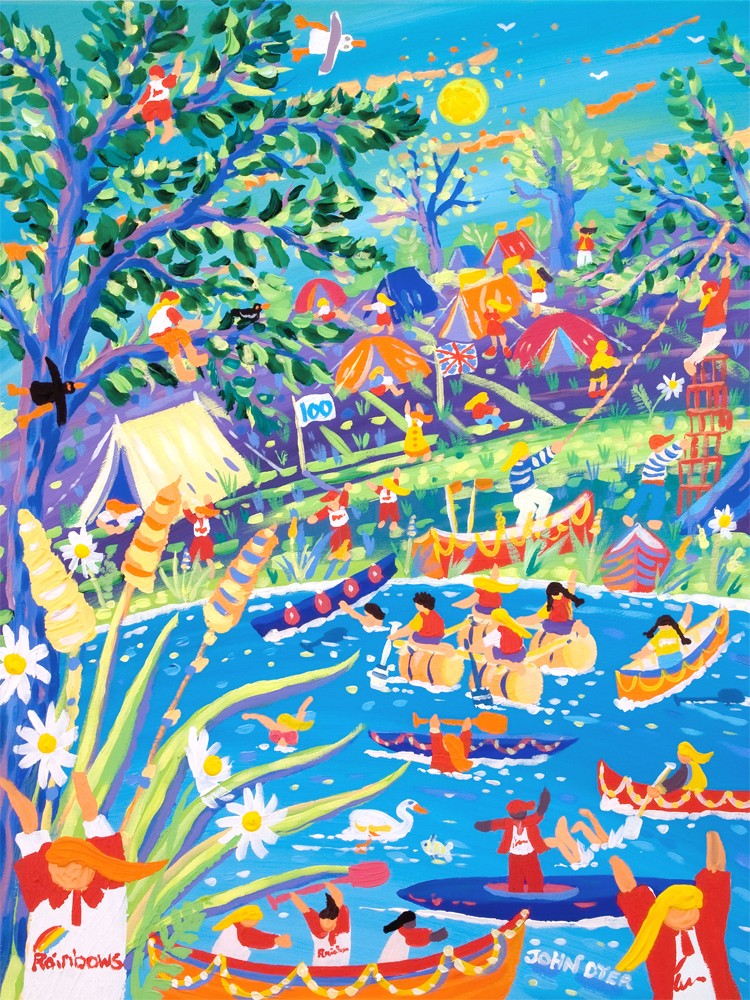 Limited Edition Print by John Dyer. &#39;100 Years of Fun!&#39; Girlguiding Official Centenary Print for the Rainbows, Brownies, Guides.