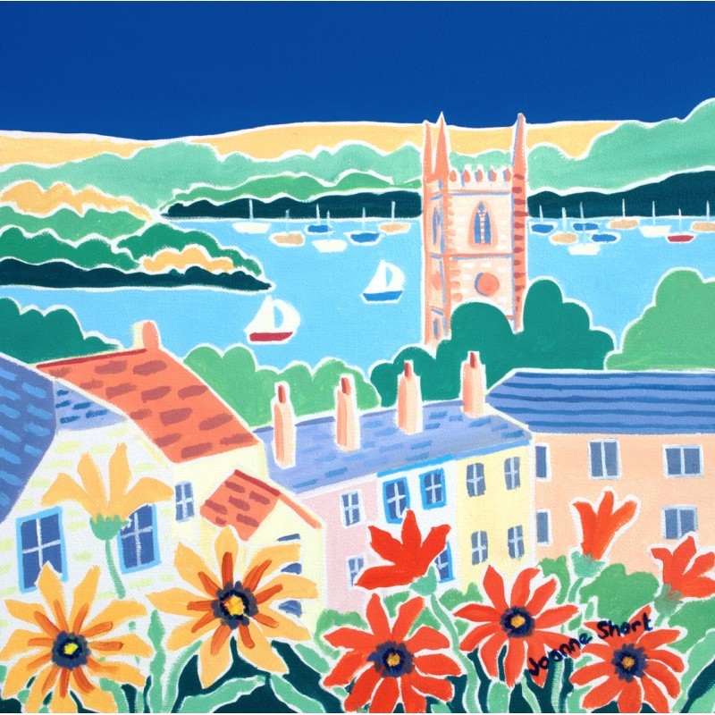 Over the Rooftops, Fowey. Limited Edition Print by Joanne Short