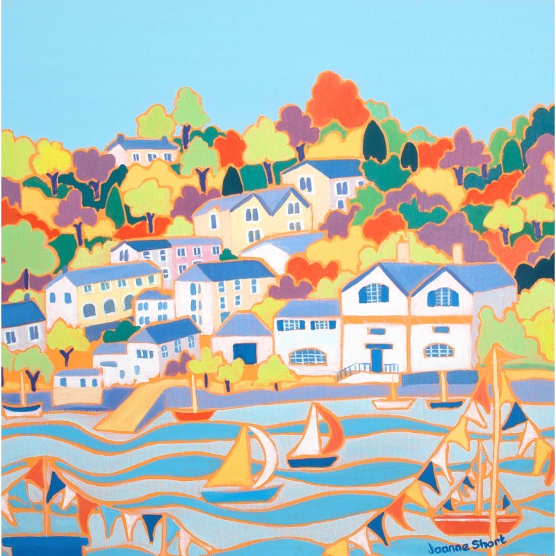 &#39;Houses on the River, Fowey&#39;. Limited Edition Print by Cornish Artist Joanne Short