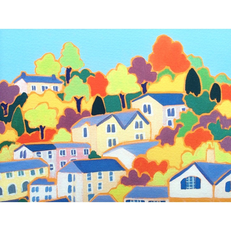 &#39;Houses on the River, Fowey&#39;. Limited Edition Print by Cornish Artist Joanne Short
