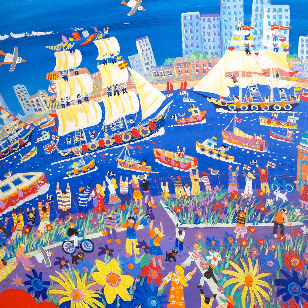 Limited Edition Print by Tall Ships Regatta Artist in Residence John Dyer. Tall Ships &amp; Small Ships, Greenwich Garden, London.