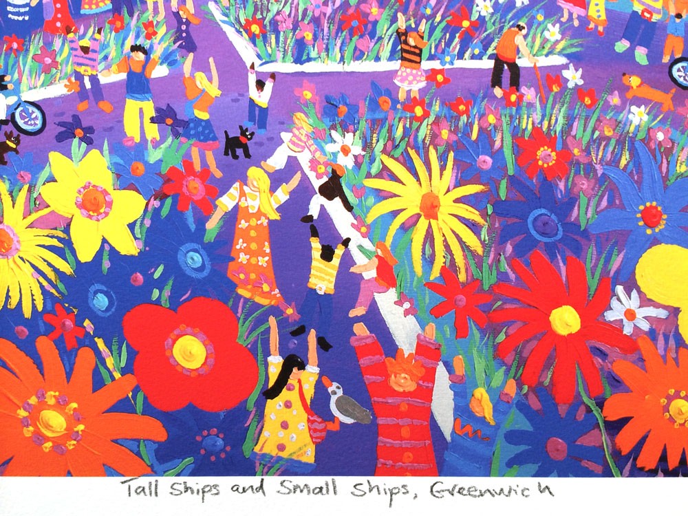 Limited Edition Print by Tall Ships Regatta Artist in Residence John Dyer. Tall Ships &amp; Small Ships, Greenwich Garden, London.