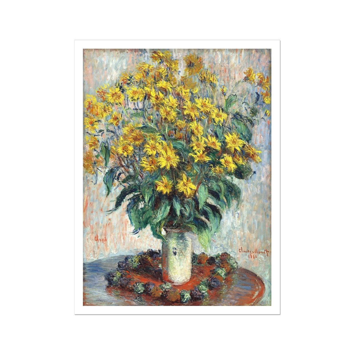 &#39;Jerusalem Artichoke Flowers&#39; Still Life by Claude Monet. Open Edition Fine Art Print. Historic Art