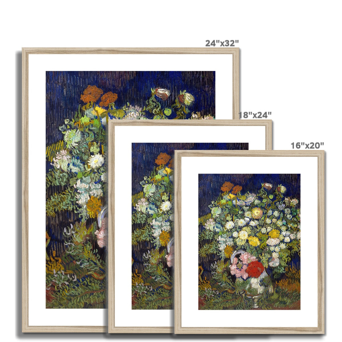 &#39;Bouquet of Flowers&#39; Still Life by Vincent Van Gogh. Framed Open Edition Fine Art Print. Historic Art