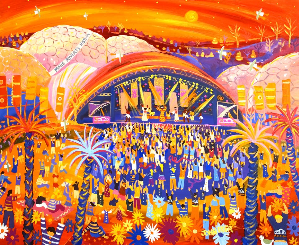 Limited Edition Print by Eden&#39;s Painter in Residence John Dyer. Live 8 Concert Sunset, The Eden Project Garden.