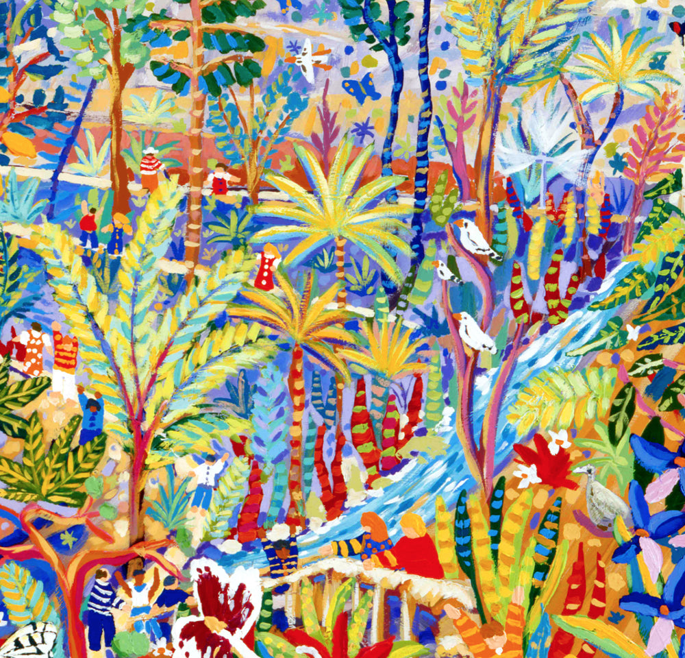 &#39;Garden of Eden&#39;. Limited Edition Print by The Eden Project&#39;s artist in Residence John Dyer of the Rainforest Biome.