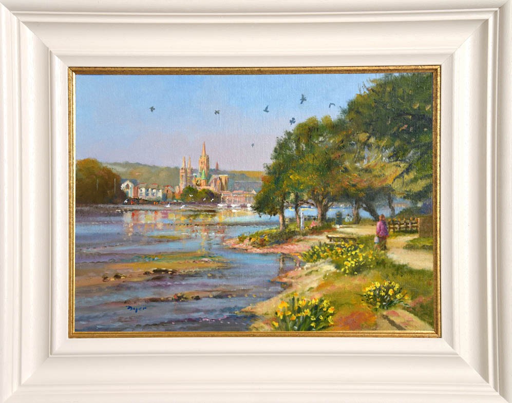 Original Oil Painting on Canvas. Springtime. Truro.  By British Artist Ted Dyer.