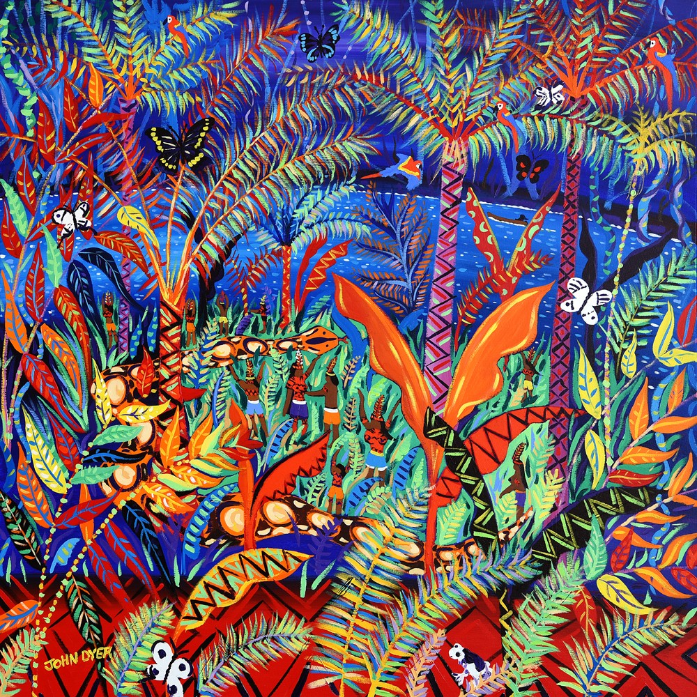 Limited edition rainforest environmental print by artist John Dyer. &#39;Kênê. At one with Nature. Amazon Rainforest&#39;.