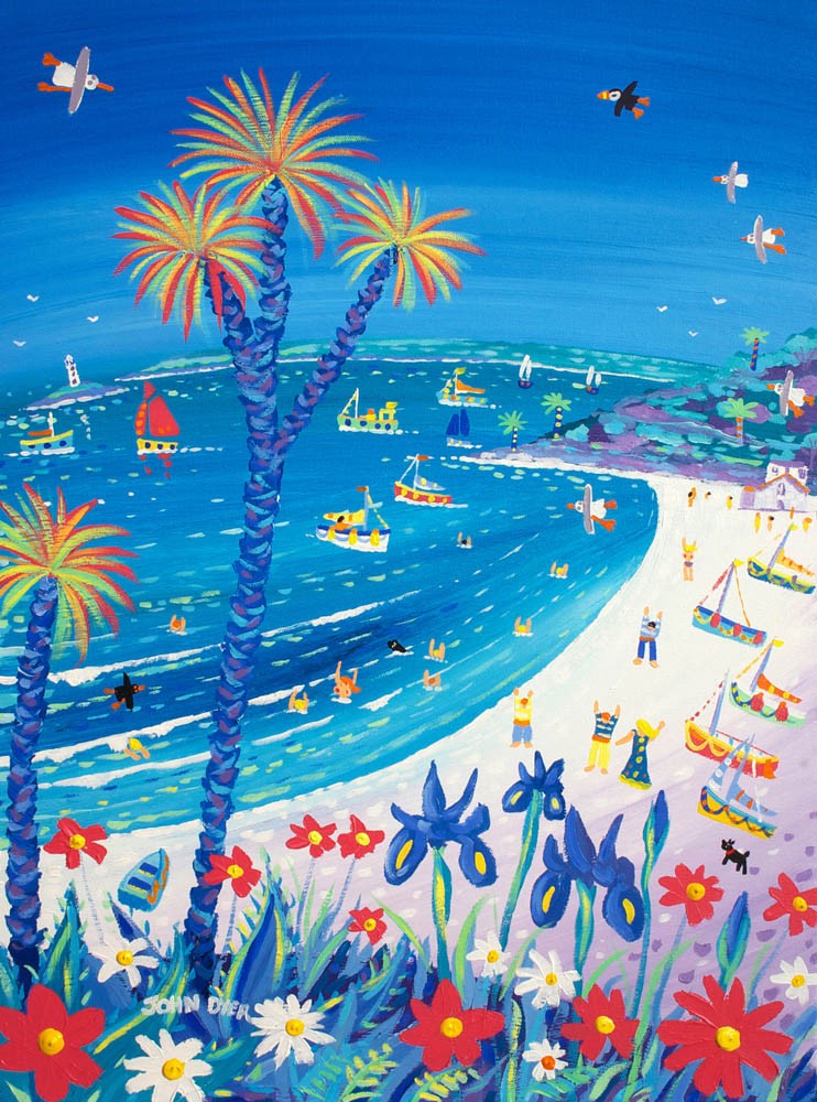 John Dyer Painting. Porthminster Days, St Ives. Cornwall.