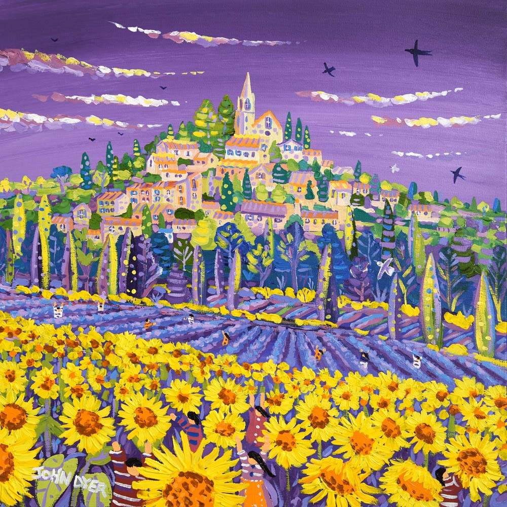 Original Painting by John Dyer. Fields of Colour, Bonnieux, Provence.