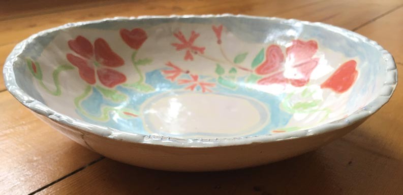 Joanne Short Ceramic Bowl Cornish Poppies and Campion flowers