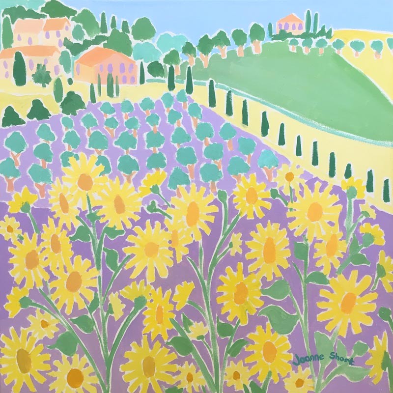 Sunflowers and Olives, Italy. Girasoli e Olive, Panicale. Original Painting by Joanne Short