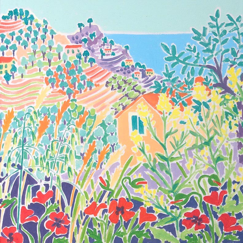 Original Painting by Joanne Short. A Little Place in Italy. Dolceacqua, Liguria Italy.