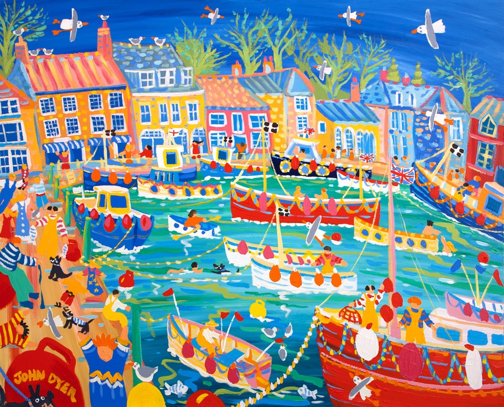 Signed Limited Edition Print by artist John Dyer. Padstow Paradise, Cornwall.