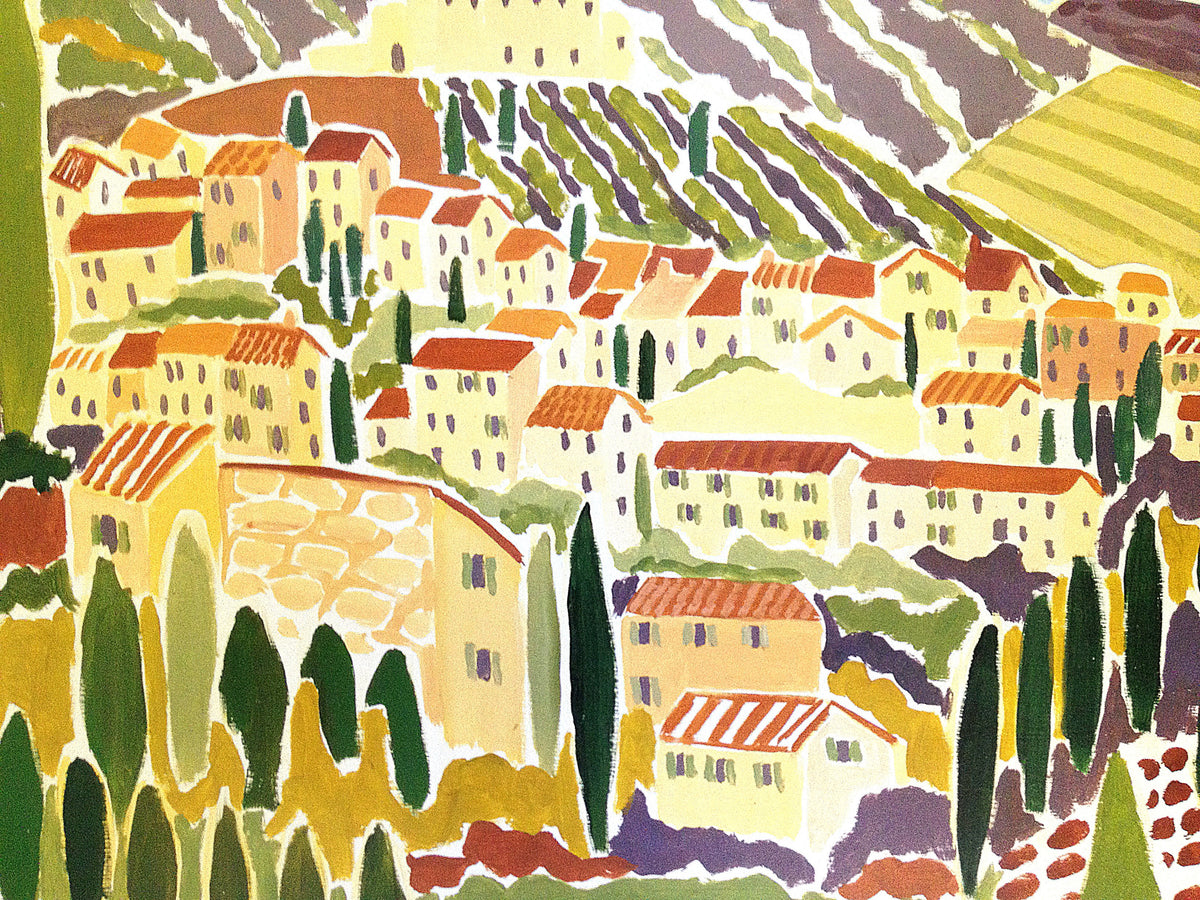 The Old Town, Vaison La Romaine, Provence. Art Poster by Joanne Short. Beside The Wave.