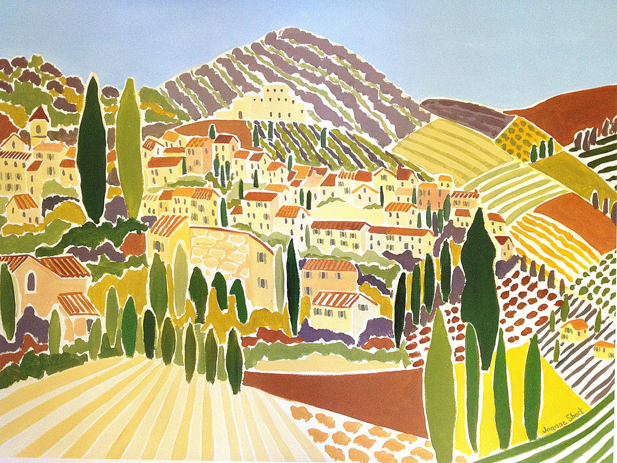 The Old Town, Vaison La Romaine, Provence. Art Poster by Joanne Short. Beside The Wave.