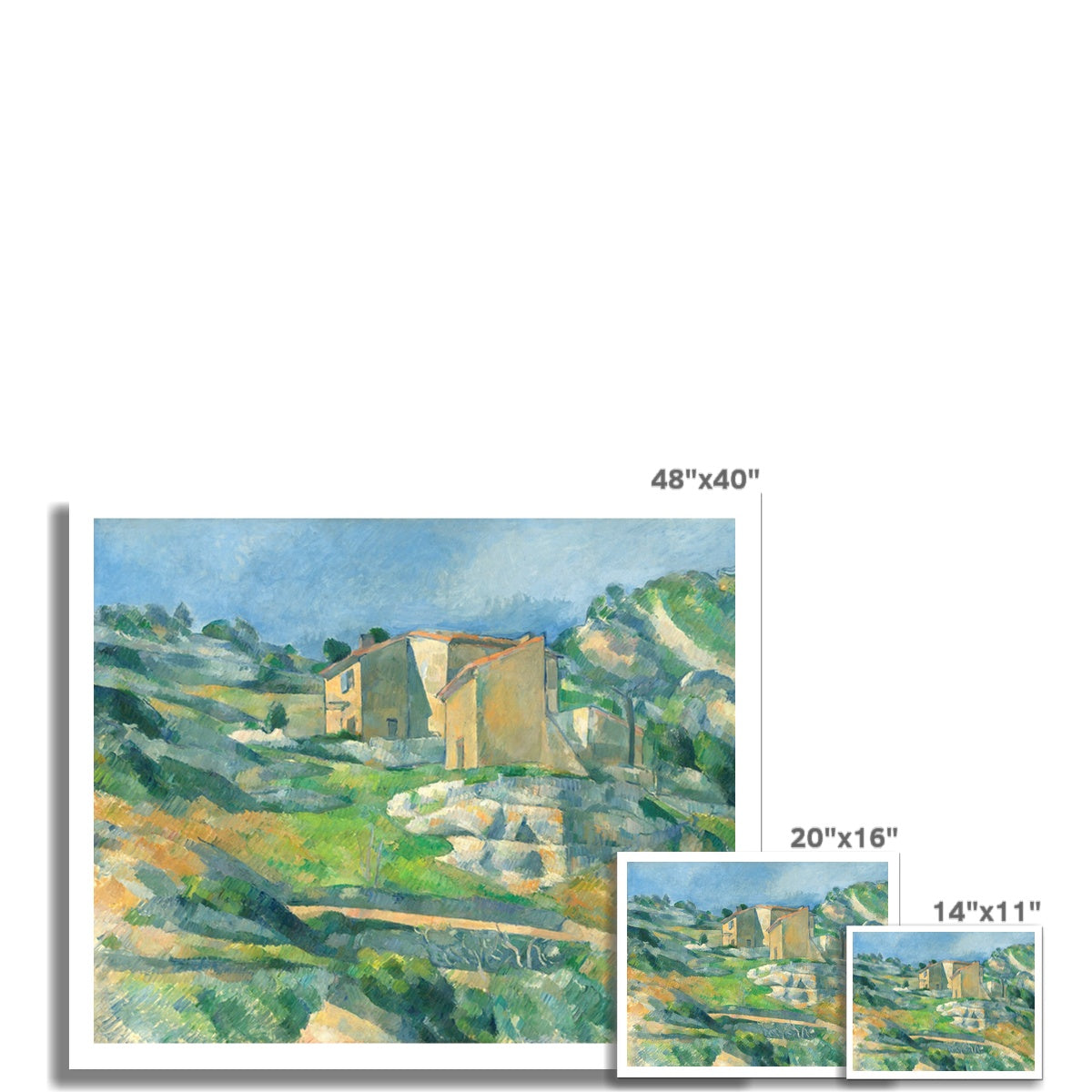 &#39;Houses in Provence, the Riaux Valley near Estaque&#39; by Paul Cézanne. Open Edition Fine Art Print. Historic Art