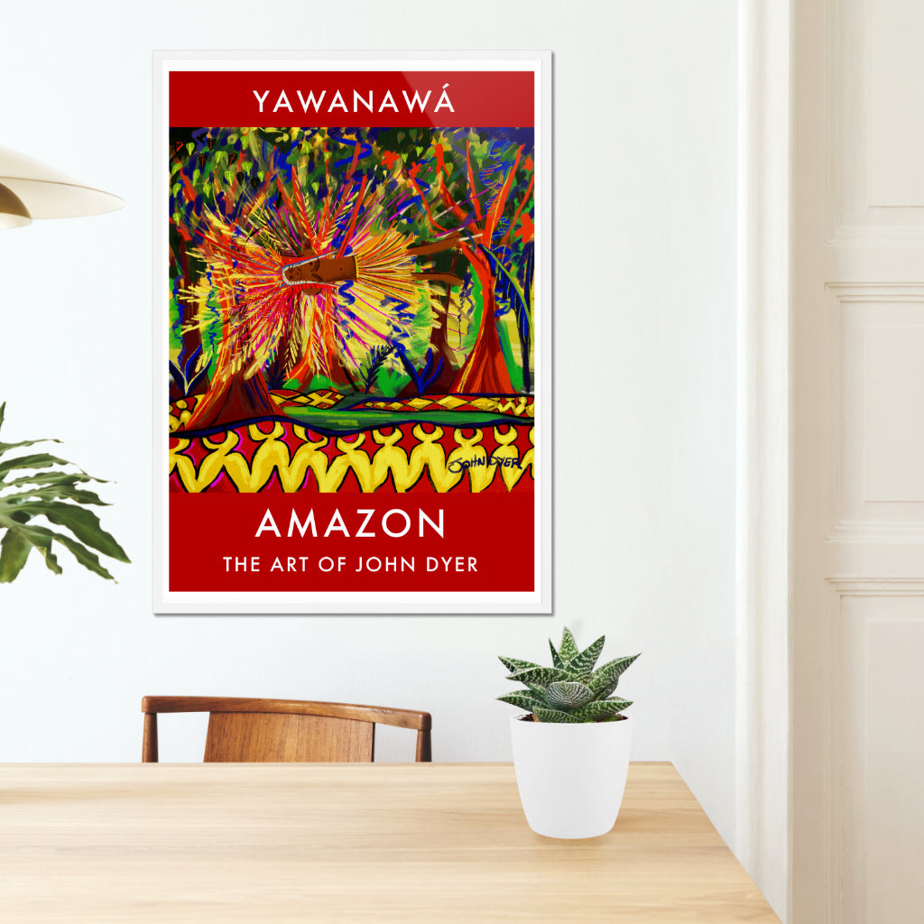 Vintage Style Jungle Art Poster Print by John Dyer. Vana Spirit, Yawanawá Tribe. Amazon Rainforest