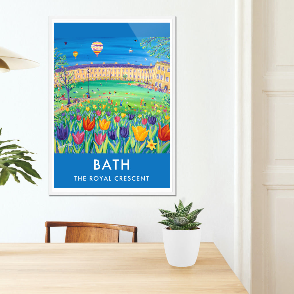 Vintage Style Travel Garden Poster by John Dyer of The Royal Crescent, Bath, Somerset